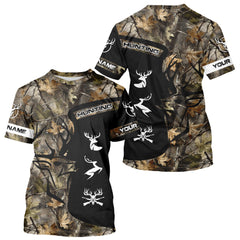 Maxcorners Custom Deer Hunting Fall Camo Shirts for Men, Hunting Gifts, Camouflage Deer Hunting Shirts LM0409