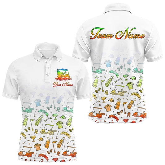 Maxcorners Mens Golf Polo Shirts Colorful Tie Dye Pattern Custom Name, Golf Shirts For Men