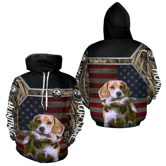 Maxcorners Custom Camouflage Rabbit Hunting Beagle Dog US Flag for Men, Rabbit Hunting Gifts LM2711