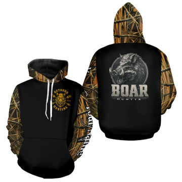 Maxcorners Wild Boar Hunting Camouflage 3D All Over Print Shirts Personalized Hunting Gift LM1809