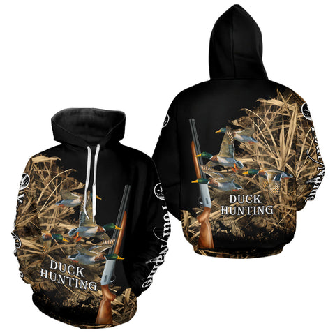 Maxcorners Camouflage Duck Hunting Custom Name 3D All Over Printing Shirts, Duck Hunting Gifts LM2509