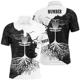 Maxcorners Black Camo Mens Disc Golf Polo Shirt Custom Black White Disc Golf Shirts For Men Disc Golf Gifts MT0510