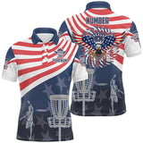Maxcorners American Flag Mens Disc Golf Polo Shirts Patriotic Us Eagle Custom Disc Golf Shirts For Men MT0510