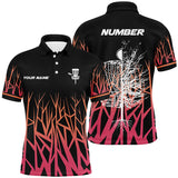 Maxcorners Personalized Disc Golf Basket Tree Pink Gradient Mens Polo Shirt Disc Golf Shirts For Men MT0510