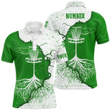 Maxcorners Mens Disc Golf Polo Shirt White & Green Custom Disc Golf Shirts For Men Disc Golf Gifts MT0510
