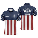 Maxcorners American Flag Golf Course Mens Disc Golf Polo Shirts Custom Patriotic Disc Golf Shirts For Men MT0510