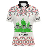 Maxcorners Merry Discmas All Over Print Mens Disc Golf Polos Custom Ugly Christmas Disc Golf Tops For Men MT0510