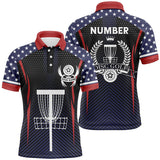 Maxcorners Mens American Flag Disc Golf Polo Shirts Customized Patriotic Golf Shirts For Men, Golf Gifts MT0510