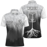 Maxcorners Black & White Mens Disc Golf Polo Shirts Custom Disc Golf Basket Personalized Disc Golf Gifts MT0510