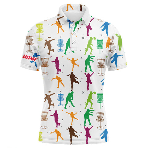 Maxcorners Colorful Disc Golfers Seamless Mens Disc Golf Polos Custom Disc Golf Tops For Men Golf Gifts MT0510