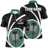 Maxcorners Customized Black Green Mens Disc Golf Polo Shirts Cool Disc Golf Shirt For Team Golf Gifts MT0510