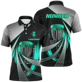 Maxcorners Green Black Personalized Mens Disc Golf Polo Shirt Custom Disc Golf Basket Shirts For Kid Golf Gifts MT0510