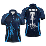 Maxcorners Navy Mens Golf Polo Shirts, Custom Cool Golf Shirts Disc Golf Shirts For Men, Best Golf Gifts MT0510