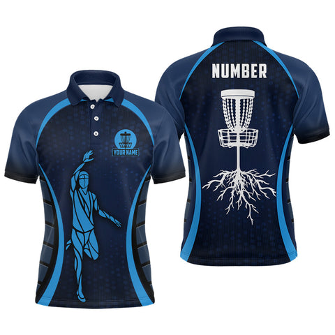 Maxcorners Navy Mens Golf Polo Shirts, Custom Cool Golf Shirts Disc Golf Shirts For Men, Best Golf Gifts MT0510
