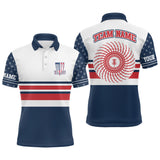 Maxcorners Disc Golf American Flag Mens Polo Shirt Personalized Patriotic Disc Golf Shirts For Men MT0510