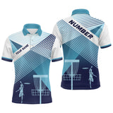 Maxcorners Disc Golf Silhouette White Blue Womens Polo Shirt Personalized Cool Disc Golf Tops For Women MT0510