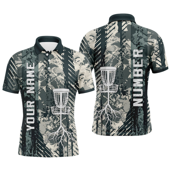 Maxcorners Personalized Wild Grunge Mens Disc Golf Polo Shirt Custom Disc Golf Shirts For Men Golf Gifts MT0510