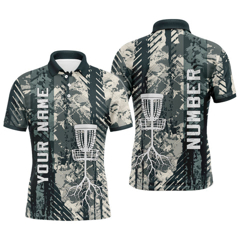 Maxcorners Personalized Wild Grunge Mens Disc Golf Polo Shirt Custom Disc Golf Shirts For Men Golf Gifts MT0510