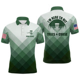 Maxcorners I'm Here To Hit Trees & Curse Green Mens Disc Golf Shirt Custom Geometric Disc Golf Tops For Men MT0510