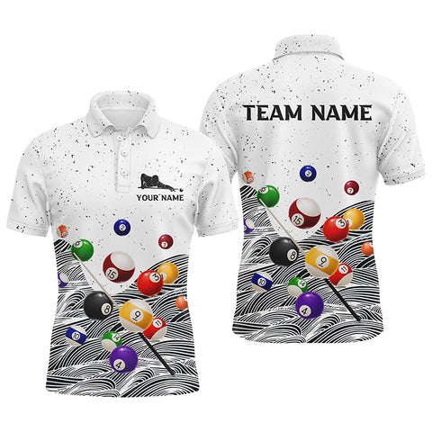 Maxcorners Personalized Black White Billiards Shirts For Men Billiards Team Shirts Custom Billiard Jerseys