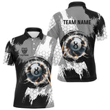 Maxcorners Personalized Black Grey Lightning 8 Ball Billiards 3D Shirts For Men 8 Ball Pool Team Jerseys
