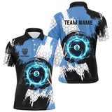 Maxcorners Personalized Black Blue Lightning 8 Ball Billiards 3D Shirts For Men 8 Ball Pool Team Jerseys