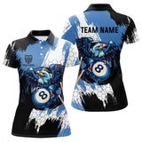 Maxcorners Personalized Black Blue Eagle 8 Ball Billiard 3D Shirts For Men Custom 8 Ball Pool Team Jersey
