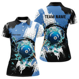 Maxcorners Personalized Black Blue Break Glass 10 Ball Pool 3D Shirts For Men 10 Ball Billiards Jerseys