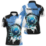 Maxcorners Personalized Black Blue Break Glass 10 Ball Pool 3D Shirts For Men 10 Ball Billiards Jerseys