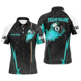 Maxcorners 8 Ball Fire Billiard Personalized Name Unisex Shirt