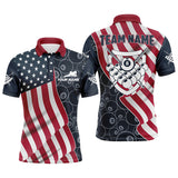 Maxcorners US Flag 8 Ball Pattern Billiard Personalized Name Unisex Shirt