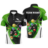 MaxCorners Ball 8 Flame Green Jersey Customized Name 3D Billiard Polo Shirt For Men