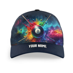 Maxcorners Billiard Colorful Painted 8 Ball Personalized Name 3D Cap
