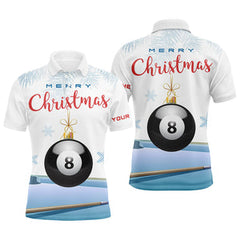 Maxcorners Billiard Merry Christmas 8 Ball Pool Personalized Name 3D Shirt