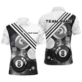 Maxcorners Billiard 8 Ball Grunge Style Balls 3D Polo Shirts For Men, Custom Player Billiards Pool Jerseys