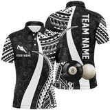 Maxcorners Black And White Tribal Custom Billiard Shirts Men And Women Billiard Polo & 1/4 Zip Shirts Billiard Team Jerseys