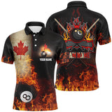 MaxCorners Billiard 8 Ball Fire Jersey Customized Name And Team Name 3D Polo Shirt For Men
