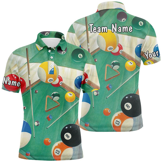 Maxcorners Green Billiard Personalized Name Unisex Shirt