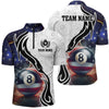 Maxcorners 3D 8 Ball Pool Lightning US Flag Personalized Billiard Shirts For Men, Patriotic Shirts For Pooler LM054