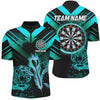 Maxcorners Turquoise Arrow Fire Tiger Darts Jersey Customized Name, Team Name 3D Shirt