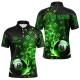 Maxcorners Billiards 8 Ball Pool Luckiest Shamrock Shirts Men And Women Billiard Polo & 1/4 Zip Shirts Billiard Team Jerseys