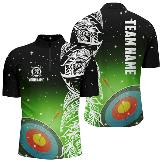 Maxcorners Personalized Red Thunder Archery Mode On Men Polo Shirts, Custom Archery Jerseys Team Shirts