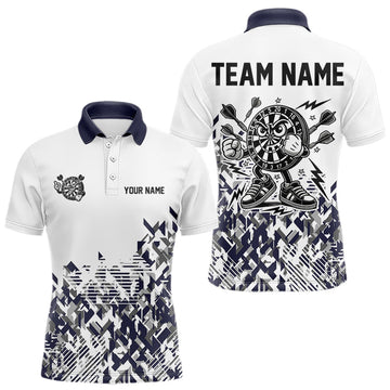 Maxcorners Personalized Funny Dartboard Darts Polo & Quarter Zip For Men Custom Funny Dart Shirt, Dart Jersey
