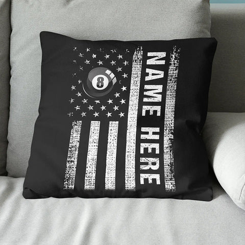 Maxcorners Customized Black White Us Flag Billiard Pillow
