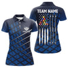 Maxcorners Personalized Blue Grunge American Flag Men Billiard Polo Shirts Custom Pool Player Jersey Shirts LM054