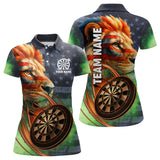 Maxcorners Personalized American Flag Lion Dart Shirts For Men Custom Grunge Patriotic Darts Team Jerseys LM1506