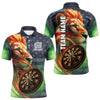 Maxcorners Personalized American Flag Lion Dart Shirts For Men Custom Grunge Patriotic Darts Team Jerseys LM1506