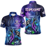 Maxcorners Funny Death Skeleton Blue Purple Galaxy Dart Shirts For Men And Women Custom Glowing Dart Jerseys Outfits