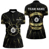 Maxcorners Personalized Dark Strike Looms 8 Ball Billiard Shirts For Men, Funny Billiard Pool Jerseys |Gold LM0803