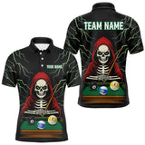 Maxcorners Personalized Funny Skeleton Billiard Shirt For Men Custom Billiard Jersey Team Polo & Quarter Zip LM1809